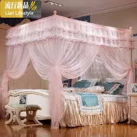 婚庆蚊帐1.8m双人床大红色加厚加密三开宫廷2米帐子结婚家用 三维工匠