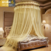 鸟与树吊顶圆顶公主风宫廷蚊帐家用免安装款2.0米1.5m1.8吸顶纹账 三维工匠