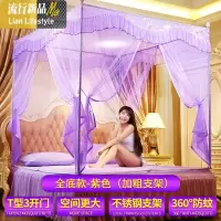蚊帐三开拉链方顶公主风1.5米1.8m床双人家用蒙古包坐床纹帐 三维工匠