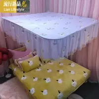 U型形伸缩杆导轨蚊帐防尘用防灰盖布挡光遮光挡风顶双人1.8m 三维工匠