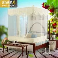 三开蚊帐1.8方顶拉链式蒙古包1.2米加密加厚双人家用纹帐1.5m床 三维工匠