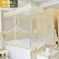 防摔拉链蚊帐1米5x1.9忟账一米八乘两米二家庭用2床妏帳子 三维工匠