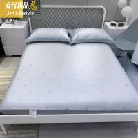 夏季小清新冰丝凉席三件套 简约爱心刺绣床笠款空调席可折叠1.5米 三维工匠凉席/凉枕