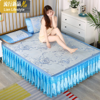 鸟与树凉席冰丝席1.5米床席子夏季三件套夏天1.8m床裙可折叠水洗 三维工匠凉席/凉枕