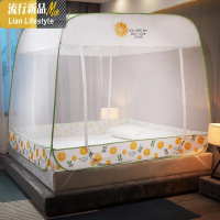 防摔免安装蒙古包蚊帐三开可折叠1.2m1.5m家用1.8米床2米加密 三维工匠