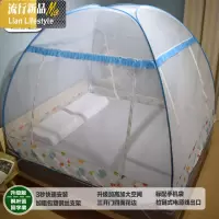 新款蒙古包蚊帐1.8m床方顶免安装加密加厚1.5米床双人家用2米防摔 三维工匠