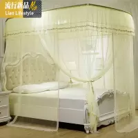 新款宫廷落地u型轨道导轨网红ins蚊帐1.5m1.8m床家用加密加厚 三维工匠