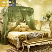 可伸缩蚊帐u型导轨轨道家用公主风落地欧式宫廷加厚文章1.8m1.5床 三维工匠