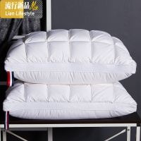 五星级酒店羽绒枕头95白鹅绒毛枕芯一对家用护颈椎单双人枕 三维工匠