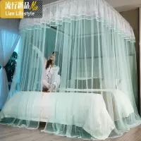 蚊帐1.8m床家用网红公主风1.5m宫廷豪华加粗加厚床上伸缩导轨2米 三维工匠