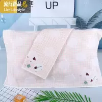 新款棉纱布枕巾成人幼儿吸汗大号卡通可爱透气棉柔软吸水 三维工匠