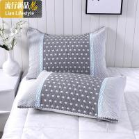 棉纱布枕巾成人情侣枕头巾棉固定式纽扣半包加大一对 三维工匠