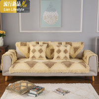 欧式棉沙发垫现代简约组合雪尼尔沙发坐垫巾加厚可机洗 三维工匠