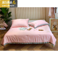 春夏季刺绣60支兰精天丝夏被空调被夏凉被可水洗双人春秋被 三维工匠被子