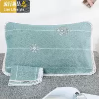 加厚棉老粗布枕巾单件一对装棉枕头巾透气吸汗 三维工匠
