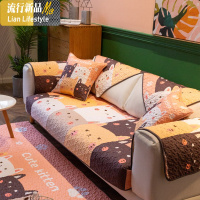 可爱卡通棉沙发垫时尚前卫粉色系沙发盖巾套防滑 三维工匠坐垫