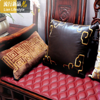 红木家具真皮沙发坐垫中式现代实木简约太师餐椅防滑定做 三维工匠