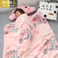 儿童婴幼儿园毛毯双层加厚冬季午睡盖被子春秋成人法兰云貂绒 三维工匠
