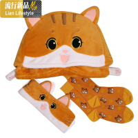 大小咪秋冬保暖透气超厚法兰绒定制毛毯空调毯披风斗篷 三维工匠