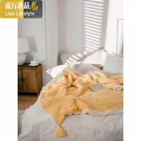 ins风少女心流苏针织毯盖毯毛毯被子加厚冬季单人珊瑚绒沙发毯子 三维工匠