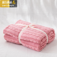 针织棉棉小麻花毯子办公室午睡毯空调盖毯沙夏秋休闲毛毯 三维工匠