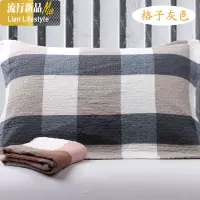 棉学生成人透气通用褶皱纱布艺情侣加大枕巾四季一对装水洗棉 三维工匠