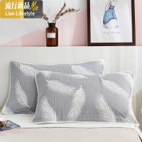 欧式六层纱布棉枕巾一对装单人成人情侣棉枕头罩柔软吸汗 三维工匠
