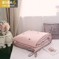 小清新棉春秋被爱心刺绣加厚被芯马卡龙色宿舍单双人被子四季被 三维工匠