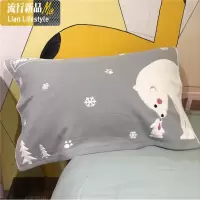 卡通棉纱布枕巾一对 吸汗透气一面毛圈一面纱布枕头巾加厚 三维工匠