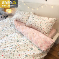 韩式小碎花 网红ins风棉四件套少女宿舍小清新简约棉被套床笠 三维工匠