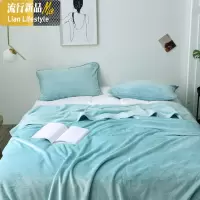 纯色法兰绒毯子床单双人宿舍冬季加厚午睡空调珊瑚绒毛毯被子薄款 三维工匠