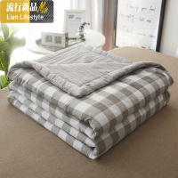 日式水洗棉夏被空调被夏凉被双人可水洗学生宿舍单人夏天薄款被子 三维工匠