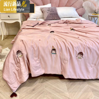 夏季丝滑60s天丝夏被夏凉被少女公主风刺绣空调房柔软冰丝薄被子 三维工匠