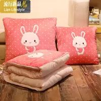 可爱抱枕被子两用办公室靠垫靠枕午睡毯枕头被沙发汽车用折叠被女 三维工匠