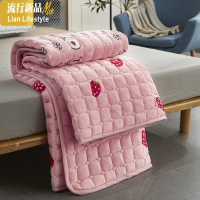 冬季可机洗薄法兰绒床垫软垫法莱珊瑚绒加绒保暖毛毯褥子垫被防滑 三维工匠