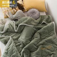 冬季加厚三层毛毯被子法兰绒羊羔绒保暖小毯子午睡毯女单人珊瑚绒 三维工匠