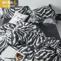 ins北欧风棉棉床上四件套波点款织带风时尚床单被套1.8米 三维工匠
