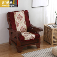 实木沙发垫带靠背冬季加厚海绵防滑老式红木沙发坐垫木头椅子垫子 三维工匠