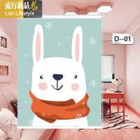 卷帘窗帘百叶遮光手拉式免打孔安装浴卧室厨房卫生间厕所防水遮阳 三维工匠