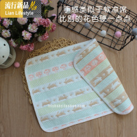 儿童枕巾宝宝六层纱布蘑菇枕巾婴儿棉吸汗透气柔软卡通枕巾四季 三维工匠