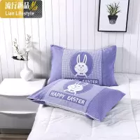 一对棉纱布枕巾情侣棉枕头巾不色不毛三层四季成人 三维工匠