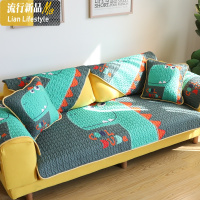 创意卡通恐龙棉沙发垫布艺防滑四季通用棉沙发巾套罩 三维工匠坐垫