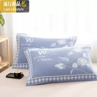 棉枕巾加厚一对装棉双层纱布防滑防脱落枕头巾情侣欧式提花 三维工匠