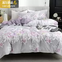床上用品四件套棉床笠款床单棉被套1.5 1.8m床防滑床罩式家纺 三维工匠