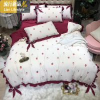 韩版蝴蝶结棉四件套网红款少女心棉床单公主风被套罩床上用品 三维工匠