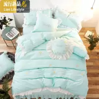 韩式棉花边四件套田园公主风棉被套1.5米1.8m床上用品 三维工匠