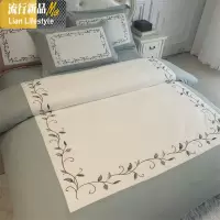 欧式60支长绒棉棉刺绣四件套棉简约春夏床单被套床笠床上用品 三维工匠