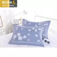 棉四层纱布枕巾一对装加大四季家用枕巾单人情侣欧式枕头巾 三维工匠