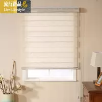 卷帘窗帘遮光升降柔纱帘厕所卫生间厨房防水手拉式免打孔百叶窗帘 三维工匠