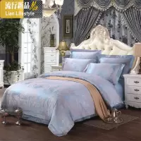 家纺欧式提花丝滑四件套婚庆床上用品套件网红款床单被套结婚 三维工匠